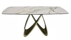 купить Стол Deco Rino 180/260x100xH76 White (KL-188) + Black Legs в Кишинёве 