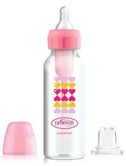 купить Поильник Dr. Brown's 072239309582 Biberon de tranzitie cu gat ingust Options+ Roz, 250ml в Кишинёве 