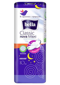 Прокладки Bella Classic Nova Maxi Drainette, 10 шт.