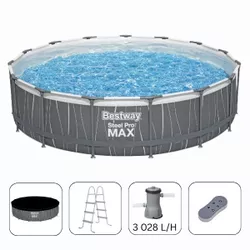 cumpără Piscină cu cadru Bestway 561GDBW Steel Pro Max 457х107cm, 14970L, cadru metalic, LED în Chișinău 