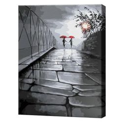 купить Картина по номерам Art Gallery GX8441 Umbrele rosii sub ploaie 40x50cm Eco в Кишинёве 