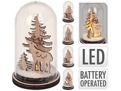 Сувенир LED "Рождественский сюжет под куполом" 11cm, натур