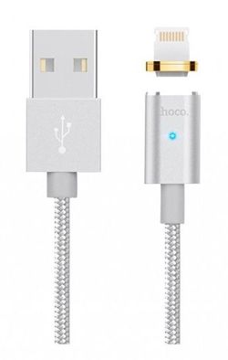 Cablu Hoco U16 Magnetic Adsorption Lightning Silver