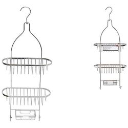 купить Полка для ванной Tendance 52147 Подвесная полка с 2 уровнями + 2 крючка + мыльница Caddy в Кишинёве 