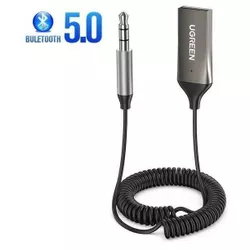 купить MP3 FM модулятор Ugreen 70601 Adapter Audio Receiver Car Bluetooth V5.0, USB-A and 3.5mm CM309, Black в Кишинёве 