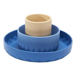 купить Посуда для кормления Premaman PRF5O4-CCC-UNQ Set de vesela din silicon Origami Albastru, 3 piese в Кишинёве 