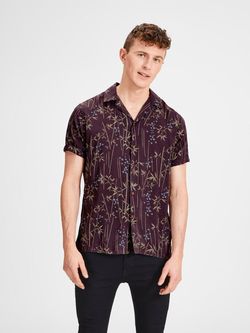 Рубашка JACK&JONES Коричневый с принтом