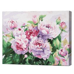 Розовые пионы, 40х50 см, картина по номерам Артукул: GX34228