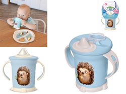 Поильник Пластишка 270ml с ручками, голубой