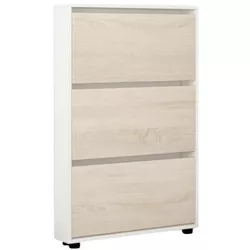 купить Полка для обуви Mobildor-Lux Leo Slim 90x16x125H cm White/Sonoma в Кишинёве 