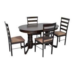 купить Комплект стол и стулья Evelin di Costacurta стол HV-31N Chocolate + 4 стула Gloria Chocolate/Ekea12 Dark Brown в Кишинёве 