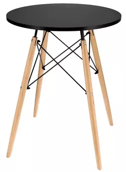 cumpără Mobilier pentru grădină Jumi CM-354159 Masa rotunda MDF, 60x60x74cm, stil scandinav, Oak Artisan/Negru în Chișinău 