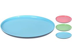 Тарелка пластиковая EH 25cm, внутри разных цветов