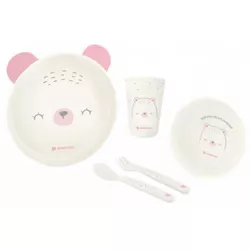 купить Посуда для кормления Kikka Boo 31302040134 Set de hranire din plastic Bear with Me Pink в Кишинёве 