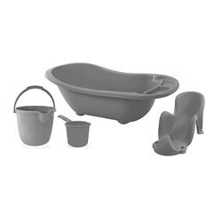 Набор для купания малыша BabyJem Grey (ванночка, подставка, ковшик, ведерко)