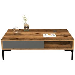 cumpără Măsuţă cafea Trendy Istanbul, Nuc, Antracit 105x32x60cm în Chișinău 