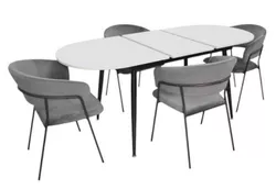 cumpără Set masă și scaune Evelin di Costacurta стол DT-533R B + 4 стула YTC-097B UF Blu-14 (Dark grey) în Chișinău 