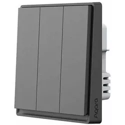 cumpără Întrerupător electric Aqara E1 - Întrerupător cu 3 butoane (cu neutru) cutie de perete pătrată, neagră (ZNQGKG31LM) în Chișinău 