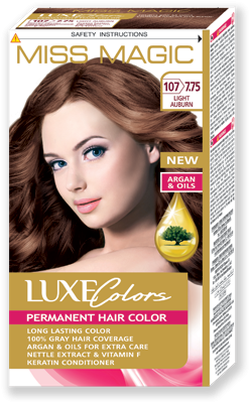 Краска для волос, SOLVEX Miss Magic Luxe Colors, 108 мл., 107 (7.75) - Светло-каштановый