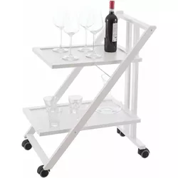 cumpără Măsuţă cafea Arredamenti Italia Simpaty Bianco, сервировочный столик на колесах, белый лак în Chișinău 