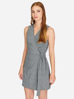 Платье Stradivarius Серый в клетку 6354/491/250