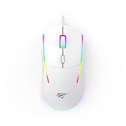 Gaming Mouse Havit MS961, 1200-12000dpi, 6 buttons, Programmable, RGB, 108g, 1.8m, USB, White