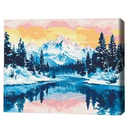 купить Картина по номерам BrushMe BS54195 40x50cm (în cutie) Vârfuri argintii в Кишинёве 