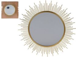 Зеркало декоративное "Лучи солнца" D40cm, металл, золотой