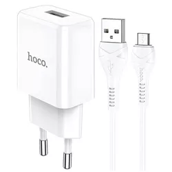 купить Зарядное устройство сетевое Hoco HCOWCMCN9ESWH USB to Micro-USB 2.1A N9 Especial, White в Кишинёве 