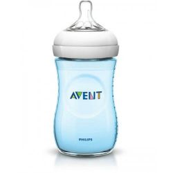 Бутылочка Philips AVENT Natural c силиконовой соской 260 мл (0-6 мес) голубая