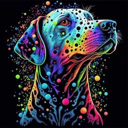 cumpără Tablou pe numere Strateg 58075 Caine colorat 40x40cm (fundal negru) în Chișinău 