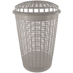 купить Корзина для белья Promstore 57756 Cos pentru rufe cu capac Linda 60L, 45x66cm, polipropilen, cappucino в Кишинёве 
