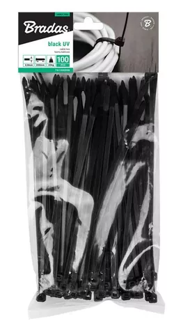cumpără Set de unelte de mână Bradas TS1176400B Coliere din nailon pentru cabluri 7.6x400mm, negre (100buc) în Chișinău 
