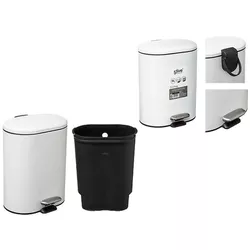 cumpără Coș de gunoi 5five 55778 Siliflex 6l, alb, cu pedala în Chișinău 