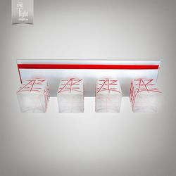 N&B Light Люстра Пиастра 10144-3 белый глянец/красный глянец