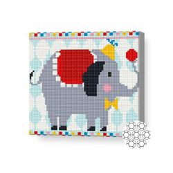 купить Картина по номерам Art Gallery BJ534 Mozaic cu diamante 20x20cm Elefant festiv в Кишинёве 