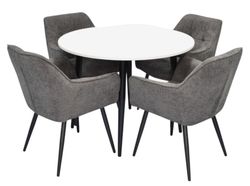 cumpără Set masă și scaune Evelin di Costacurta стол DT-402-3B + 4 стула YTC-090B Dark grey în Chișinău 