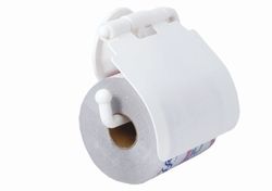 Держатель для бумаги WC с крышкой, пластик, белый