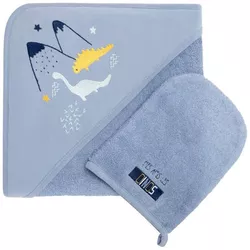 cumpără Accesoriu pentru baie Premaman PBRIQO-BLM-UNQ Prosop de baie cu gluga si manusa Dino în Chișinău 