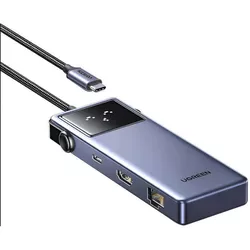купить Переходник для IT Ugreen 45155 HUB 7in1 Type-C to 1*HDMI 4K@60Hz + 2*USB-A 3.0 + 1*USB-A 2.0 + 1*USB-C + LAN 100W PD, CM888, Space Gray в Кишинёве 