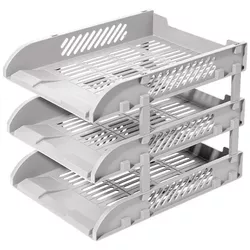 cumpără Suport pentru documente Deli DLE9213-GR Set 3 tavite suprapozabile, gri în Chișinău 