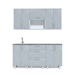 Кухня 1800 МДФ Mat Grey Stone