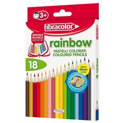 Creioane color Fibracolor Baby Rainbow 18 culori cu ascutitoare