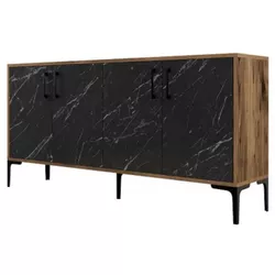 cumpără Casetieră Trendy Kiev, Nuc, Marmura Neagra 180x78x35cm în Chișinău 