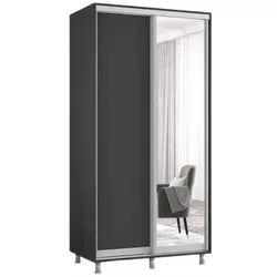купить Шкаф Mobildor-Lux Раздвижные двери Aron-P 1,0–1,8 м из зеркала и ДСП (130 x 60 x 230 см) Антрацит в Кишинёве 
