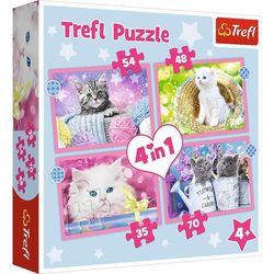cumpără Puzzle Trefl R25E /11/12 (34396) 4  în 1 Funny cats în Chișinău 