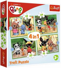 cumpără Puzzle Trefl R25E / 6 (34357) 4  în 1 Ziua fericită al iepurașului Bing în Chișinău 