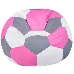 cumpără Fotoliu BeanBag BeanBag BM6101, Minge din piele ecologică Ares, XXL, Roz, Alb Gri în Chișinău 