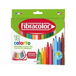 Фломастеры Fibracolor 18 цветов моющиеся