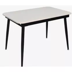 купить Стол Evelin di Costacurta DT-531R B, 112(152)x72x76см, Каркас/Опоры: Металл Черный (раздвижной), белый мат в Кишинёве 